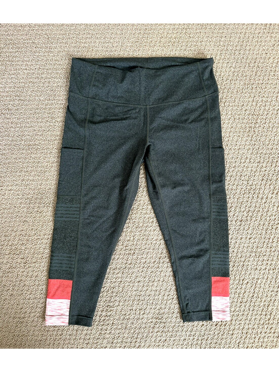 Prana Pants - Prana Capri Leggings Yoga Leggings Women's Size XL Olive Green W/ Side Pockets